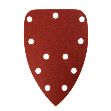 Šlifavimo popierius su „Velcro“ tvirtinimu delta 140 x 140 x 80 mm, K180, 5 vnt, su skylutėmis 3