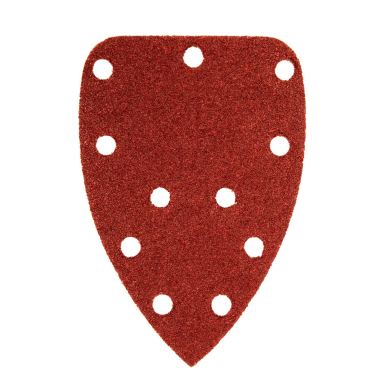 Šlifavimo popierius su „Velcro“ tvirtinimu delta 140 x 140 x 80 mm, K40, 5 vnt, su skylutėmis 3