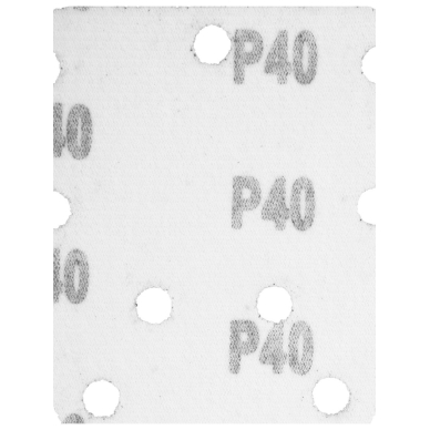 Šlifavimo popierius su „Velcro“ tvirtinimu delta 140 x 140 x 80 mm, K40, 5 vnt, su skylutėmis 7