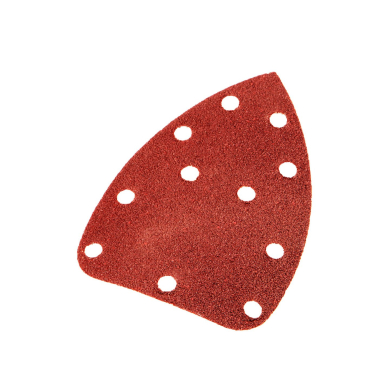 Šlifavimo popierius su „Velcro“ tvirtinimu delta 140 x 140 x 80 mm, K60, 5 vnt, su skylutėmis 6