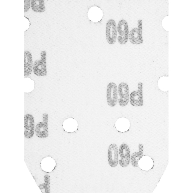 Šlifavimo popierius su „Velcro“ tvirtinimu delta 140 x 140 x 80 mm, K60, 5 vnt, su skylutėmis 7