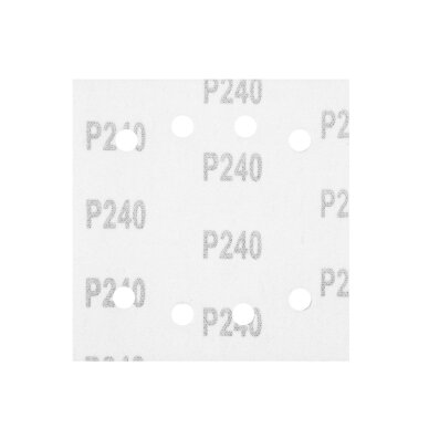 Šlifavimo popierius, „Velcro“ 113 x 113 mm, p240, 5 vnt. su 8 skylėmis 3 Šlifavimo popierius, „Velcro“ 113 x 113 mm, p240, 5 vnt. su 8 skylėmis 3