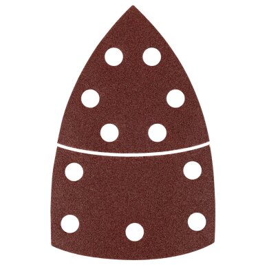 Šlifavimo popierius, „Velcro“, metalui 102 x 152 mm, P100, 5 vnt, su 11 skylių 5 Šlifavimo popierius, „Velcro“, metalui 102 x 152 mm, P100, 5 vnt, su 11 skylių 5