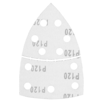 Šlifavimo popierius, „Velcro“, metalui 102 x 152 mm, P120, 5 vnt, su 11 skylių 6 Šlifavimo popierius, „Velcro“, metalui 102 x 152 mm, P120, 5 vnt, su 11 skylių 6