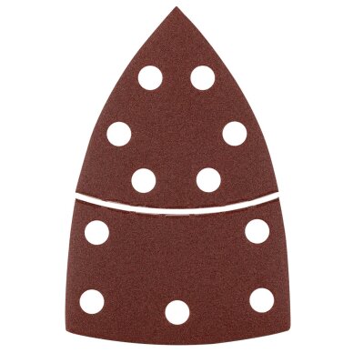 Šlifavimo popierius, „Velcro“, metalui 102 x 152 mm, P150, 5 vnt, su 11 skylių 5 Šlifavimo popierius, „Velcro“, metalui 102 x 152 mm, P150, 5 vnt, su 11 skylių 5