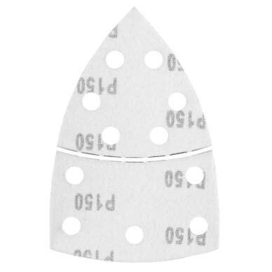 Šlifavimo popierius, „Velcro“, metalui 102 x 152 mm, P150, 5 vnt, su 11 skylių 6 Šlifavimo popierius, „Velcro“, metalui 102 x 152 mm, P150, 5 vnt, su 11 skylių 6