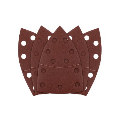 Šlifavimo popierius, „Velcro“, metalui 102 x 152 mm, P150, 5 vnt, su 11 skylių
