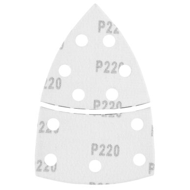 Šlifavimo popierius, „Velcro“, metalui 102 x 152 mm, p220, 5 vnt, su 11 skylių 6 Šlifavimo popierius, „Velcro“, metalui 102 x 152 mm, p220, 5 vnt, su 11 skylių 6