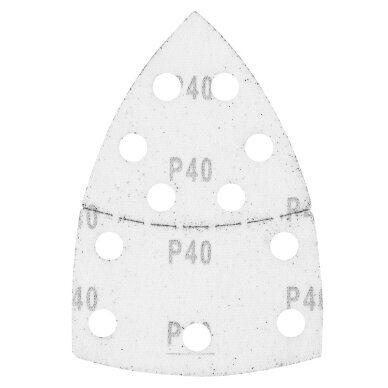 Šlifavimo popierius, „Velcro“, metalui 102 x 152 mm, p40, 5 vnt, su 11 skylių 2