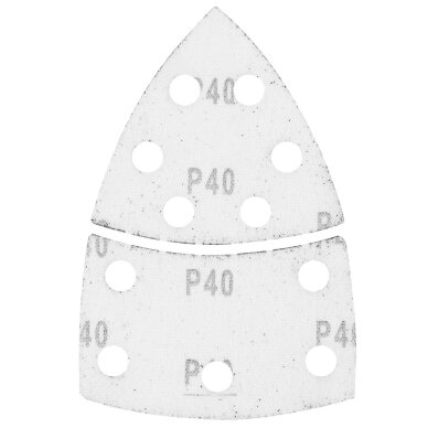 Šlifavimo popierius, „Velcro“, metalui 102 x 152 mm, p40, 5 vnt, su 11 skylių 4 Šlifavimo popierius, „Velcro“, metalui 102 x 152 mm, p40, 5 vnt, su 11 skylių 4