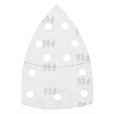 Šlifavimo popierius, „Velcro“, metalui 102 x 152 mm, p60, 5 vnt, su 11 skylių 2 Šlifavimo popierius, „Velcro“, metalui 102 x 152 mm, p60, 5 vnt, su 11 skylių 2