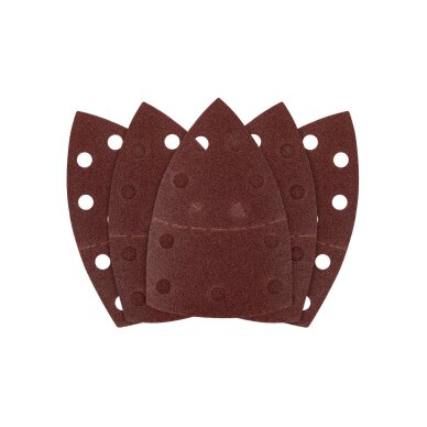 Šlifavimo popierius, „Velcro“, metalui 102 x 152 mm, p80, 5 vnt, su 11 skylių Šlifavimo popierius, „Velcro“, metalui 102 x 152 mm, p80, 5 vnt, su 11 skylių