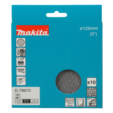 Šlifavimo tinklelis Makita D-78695 su aliuminio oksido danga, 125mm A320 1 Šlifavimo tinklelis Makita D-78695 su aliuminio oksido danga, 125mm A320 1