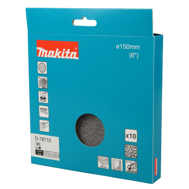 Šlifavimo tinklelis Makita D-78710 su aliuminio oksido danga, 150mm A80 1 Šlifavimo tinklelis Makita D-78710 su aliuminio oksido danga, 150mm A80 1