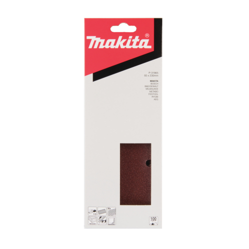 Šlifavimo popierius Makita P-31865, 93X230 K100 (10Vnt.) BO3700,BO3710, DBO380, DBO381 1 Šlifavimo popierius Makita P-31865, 93X230 K100 (10Vnt.) BO3700,BO3710, DBO380, DBO381 1