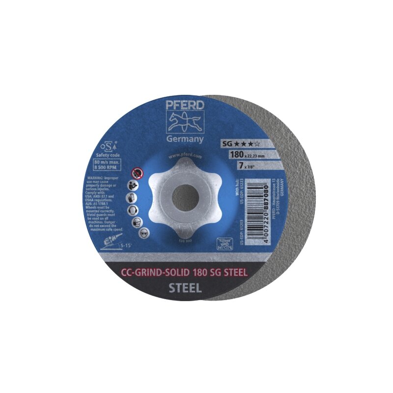 Šlifavimo diskas PFERD CC-GRIND-SOLID 180 SG-Steel Šlifavimo diskas PFERD CC-GRIND-SOLID 180 SG-Steel