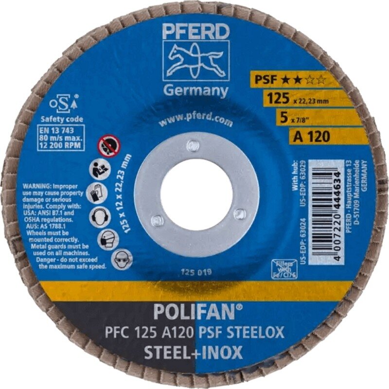 Šlifavimo diskas PFERD PFC125 A PSF 120 Šlifavimo diskas PFERD PFC125 A PSF 120