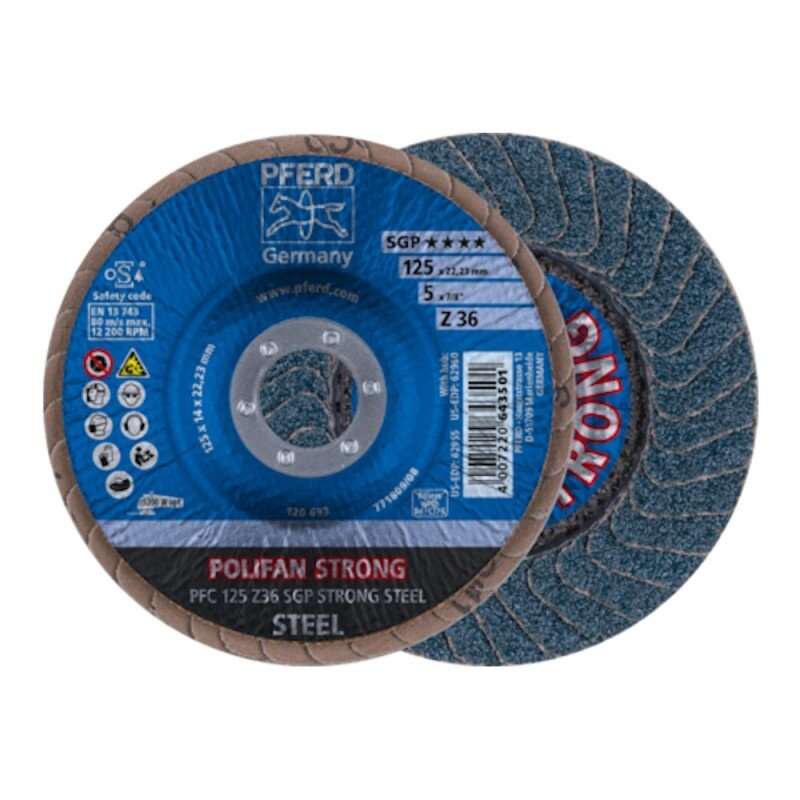 Šlifavimo diskas PFERD PFC125 Z36 SGP Strong Steel Šlifavimo diskas PFERD PFC125 Z36 SGP Strong Steel