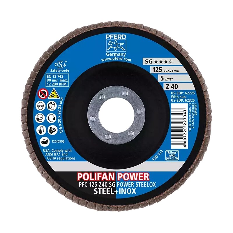 Šlifavimo diskas PFERD PFC125 Z40 SG-POWER 40 1 Šlifavimo diskas PFERD PFC125 Z40 SG-POWER 40 1