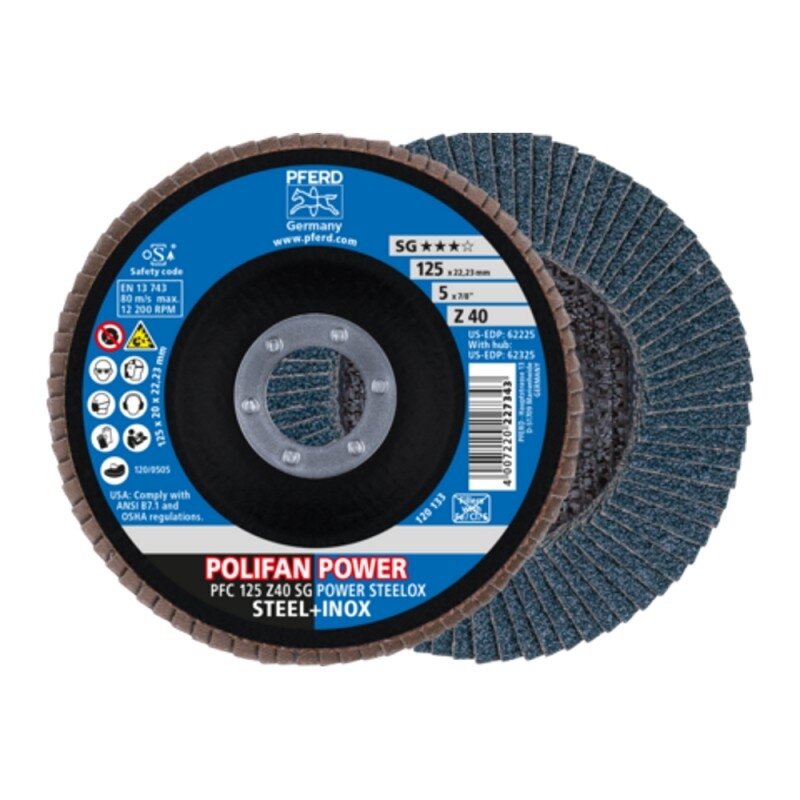 Šlifavimo diskas PFERD PFC125 Z40 SG-Power 40 Šlifavimo diskas PFERD PFC125 Z40 SG-Power 40