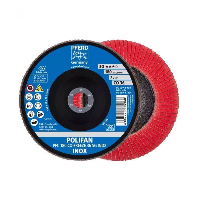 Šlifavimo diskas PFERD PFC180 CO-FREEZE 36 SG INOX Šlifavimo diskas PFERD PFC180 CO-FREEZE 36 SG INOX