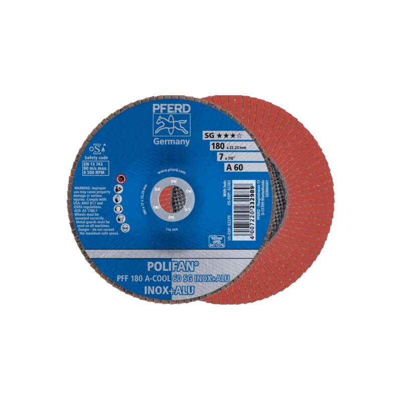 Šlifavimo diskas PFERD PFF A-COOL SG INOX+ALU 60 Šlifavimo diskas PFERD PFF A-COOL SG INOX+ALU 60