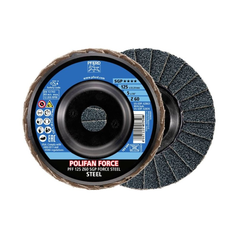 Šlifavimo diskas PFERD PFF125 Z60 SGP FORCE STEEL Šlifavimo diskas PFERD PFF125 Z60 SGP FORCE STEEL