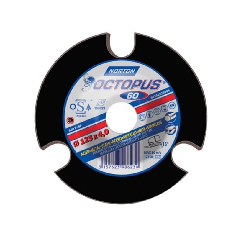 Šlifavimo diskas SAINT GOBAIN OCTOPUS 125x4x22.2 A60T Šlifavimo diskas SAINT GOBAIN OCTOPUS 125x4x22.2 A60T