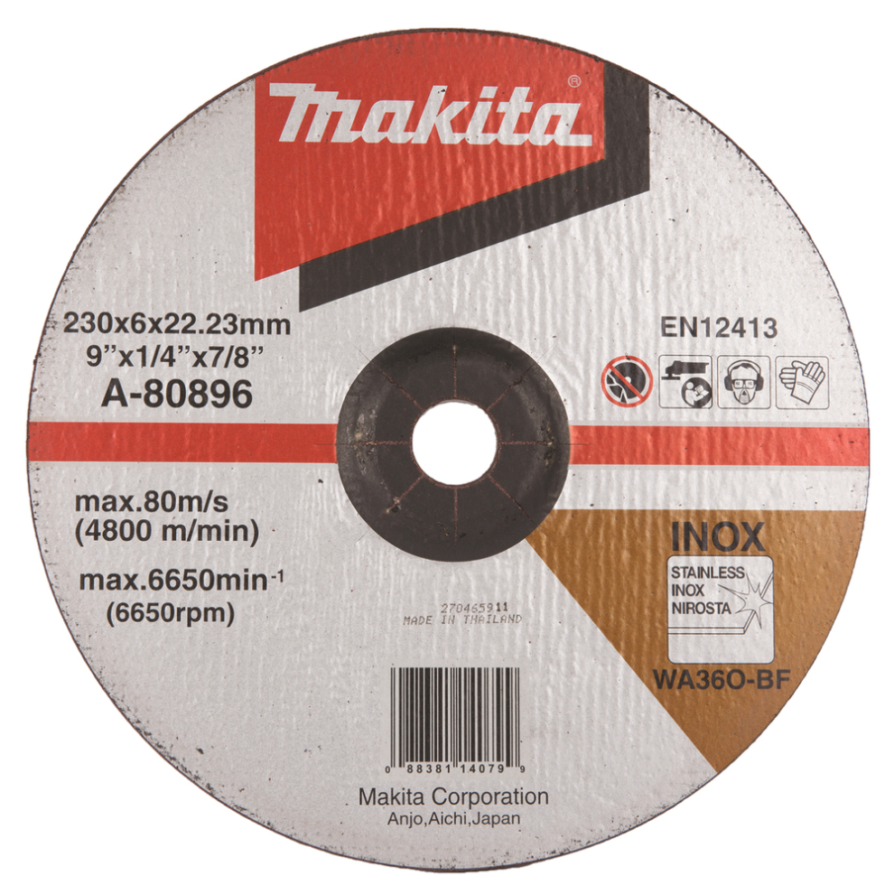 Šlifavimo diskas Makita A-80896, 230X6, RST (INOX) 1 Šlifavimo diskas Makita A-80896, 230X6, RST (INOX) 1