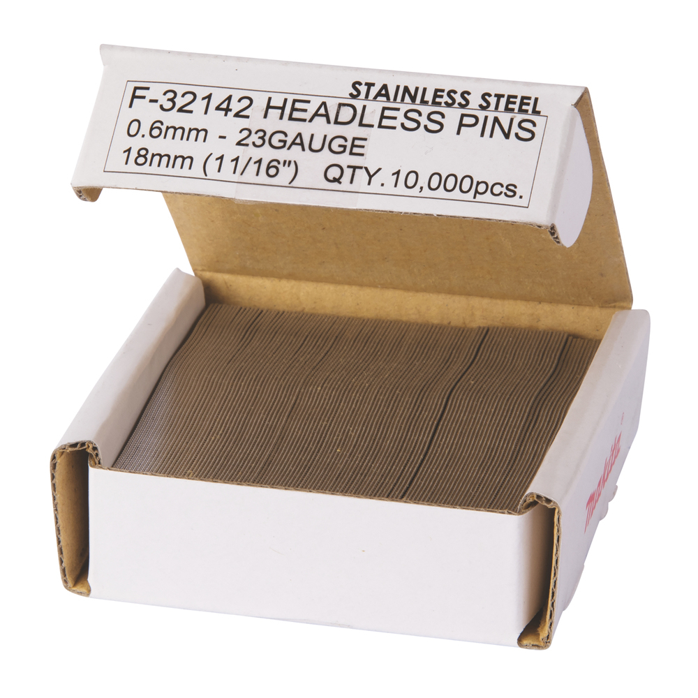 Smeigės Makita F-32142, 0,6X18mm, INOX P18S, 10.000 vnt. 1 Smeigės Makita F-32142, 0,6X18mm, INOX P18S, 10.000 vnt. 1