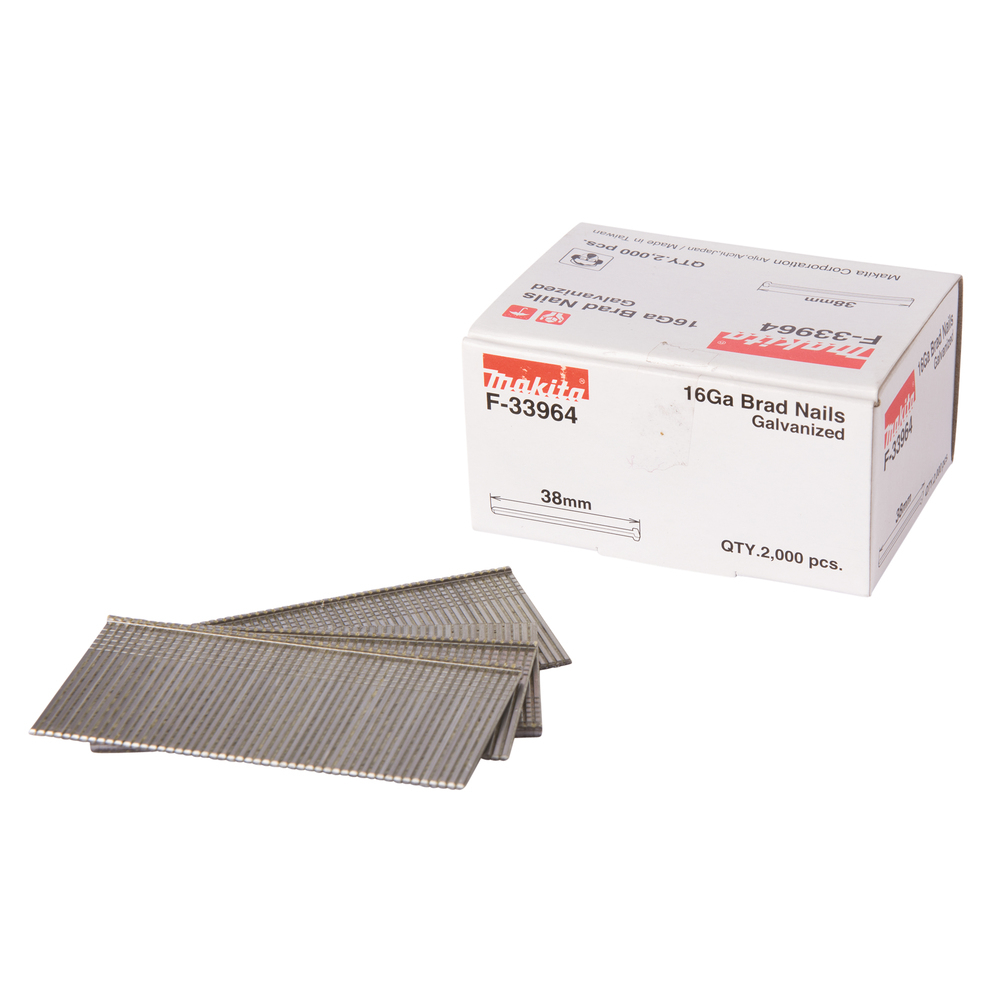 Smeigės 1,6X38mm 16ga 2000vnt. AF600, GF600 Makita F-33964 Smeigės 1,6X38mm 16ga 2000vnt. AF600, GF600 Makita F-33964