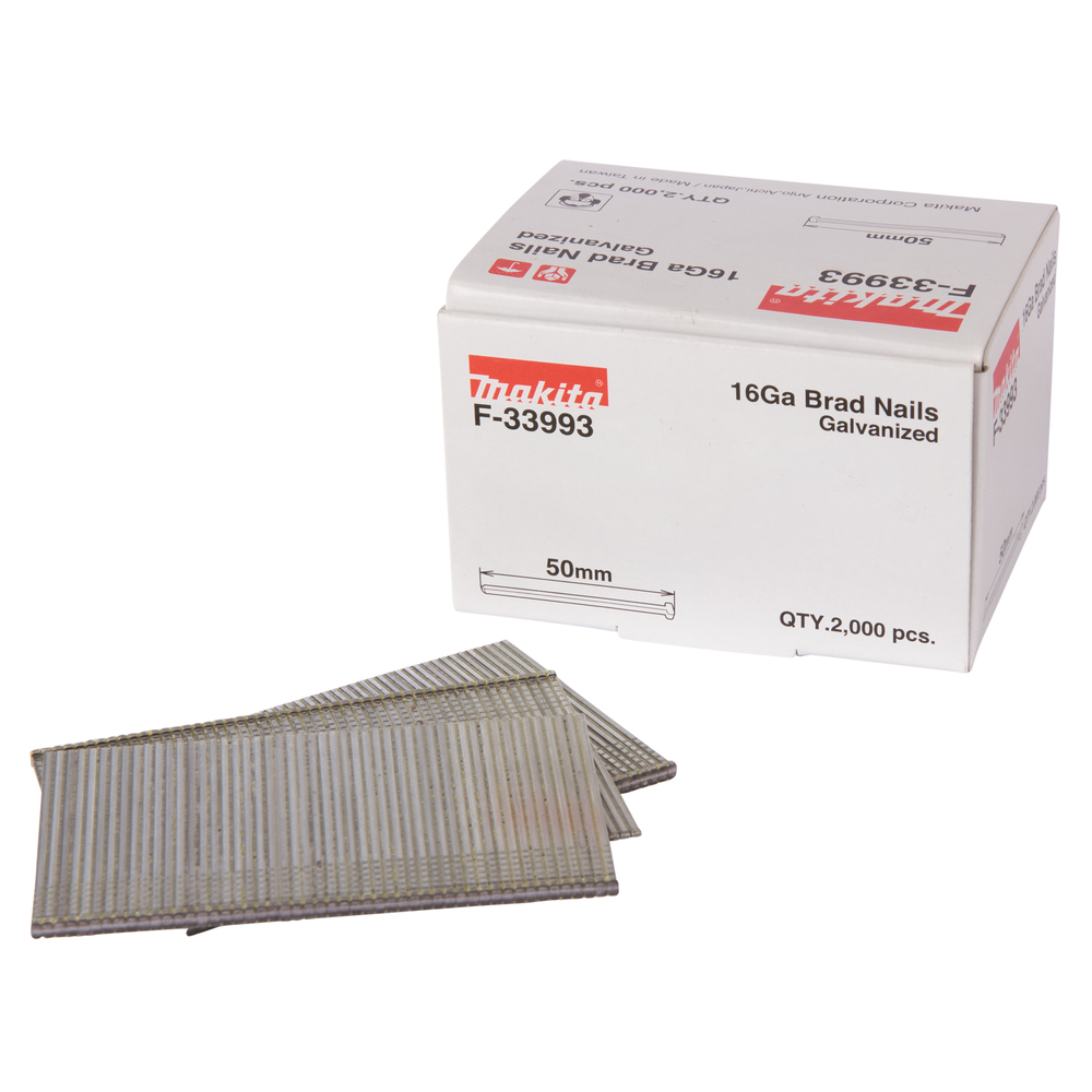 Smeigės Makita F-33993 - 1,6X50 mm 16ga, 2000 vnt. AF600, GF600 Smeigės Makita F-33993 - 1,6X50 mm 16ga, 2000 vnt. AF600, GF600