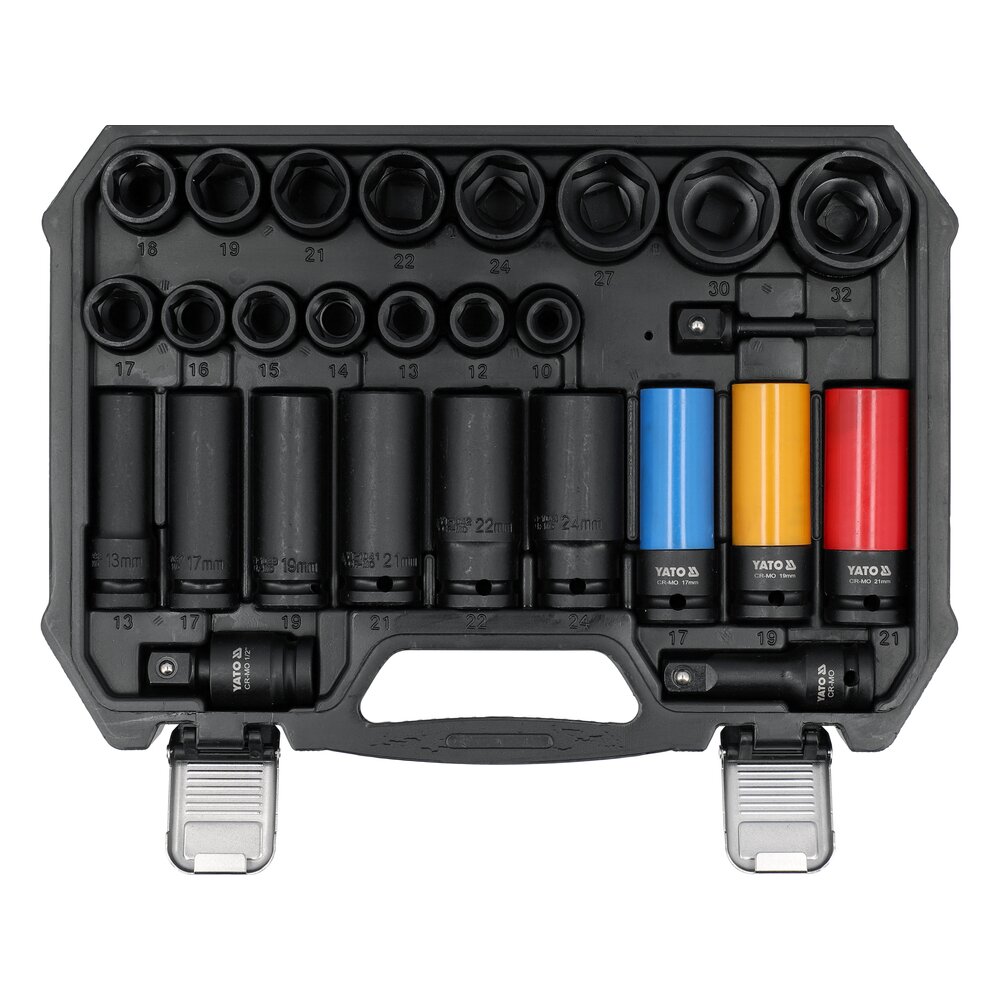 Smūginių galvučių rinkinys | 1/2" | 27 vnt (YT-10558) Smūginių galvučių rinkinys | 1/2" | 27 vnt (YT-10558)