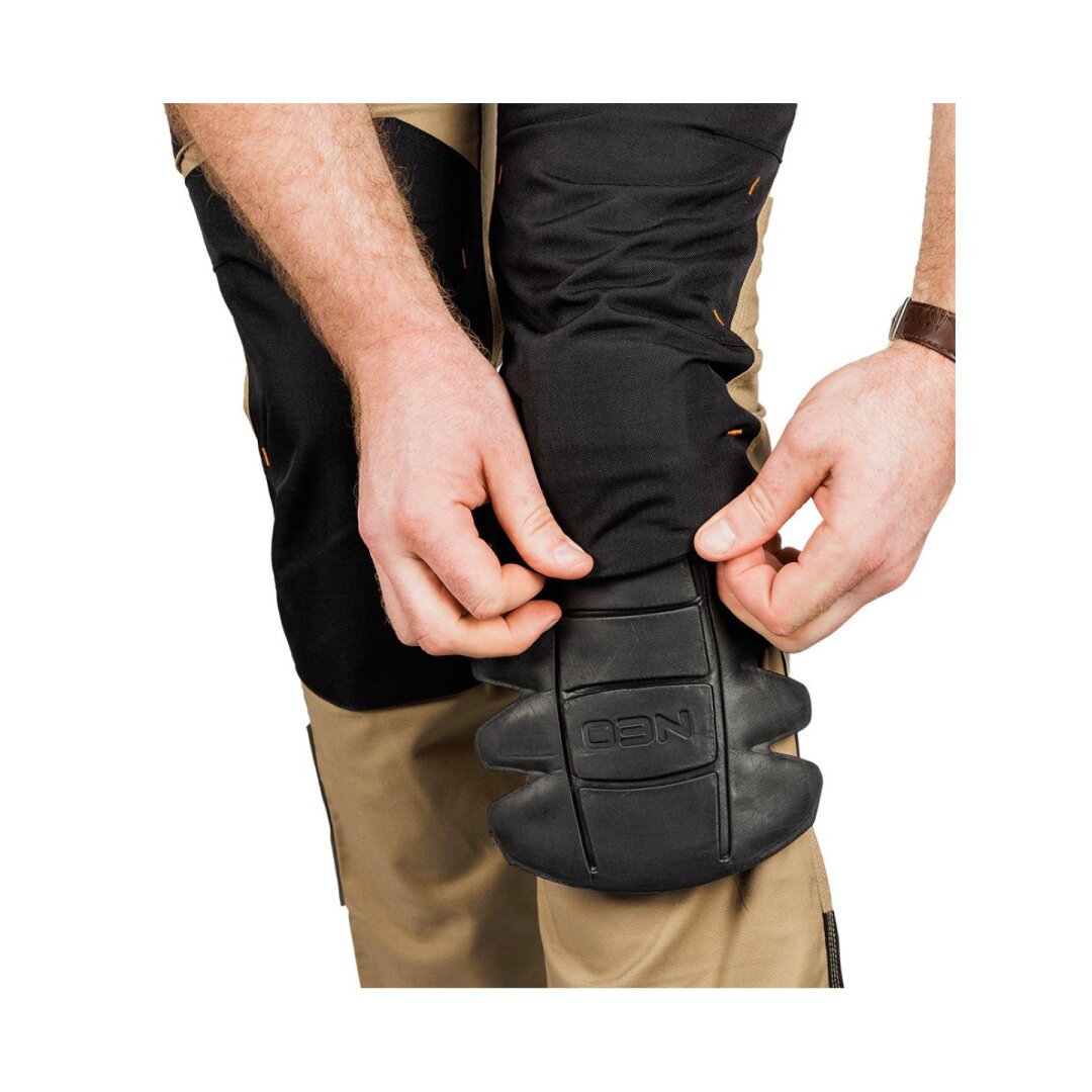 Smėlio/juodos spalvos „Mix&Match“ darbo kelnės, drobė, sutvirtintos „Cordura“ medžiaga, dydis L 1 Smėlio/juodos spalvos „Mix&Match“ darbo kelnės, drobė, sutvirtintos „Cordura“ medžiaga, dydis L 1