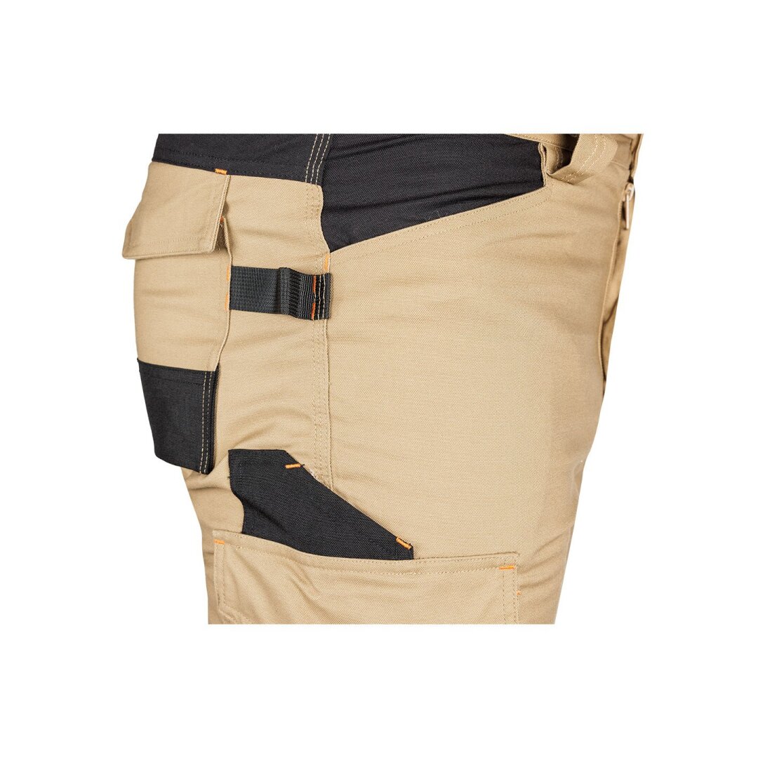 Smėlio/juodos spalvos „Mix&Match“ darbo kelnės, drobė, sutvirtintos „Cordura“ medžiaga, dydis L 2