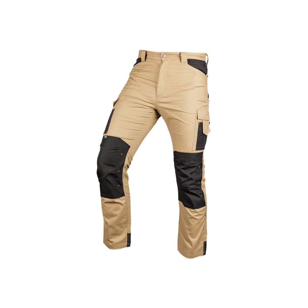 Smėlio/juodos spalvos „Mix&Match“ darbo kelnės, drobė, sutvirtintos „Cordura“ medžiaga, dydis XS