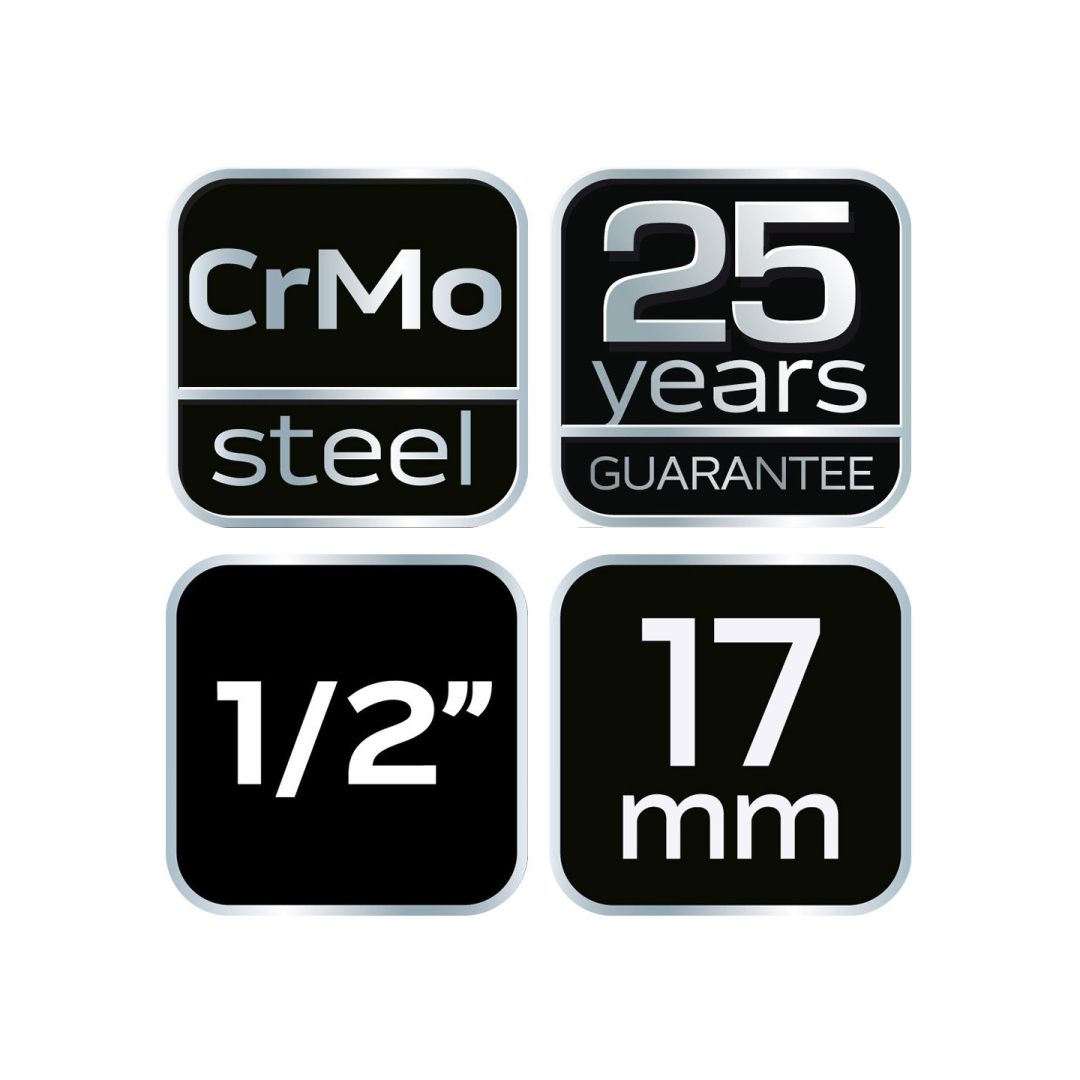 Smūginė galvutė 1/2'', 17 mm, Cr-Mo 8