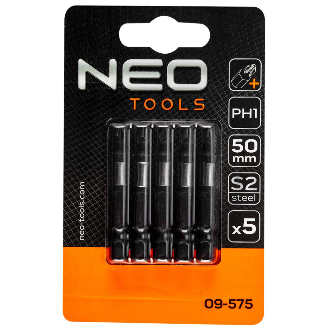 Smūginiai antgaliukai S2, 50 mm, PH1 - 5 vnt. 1 Smūginiai antgaliukai S2, 50 mm, PH1 - 5 vnt. 1