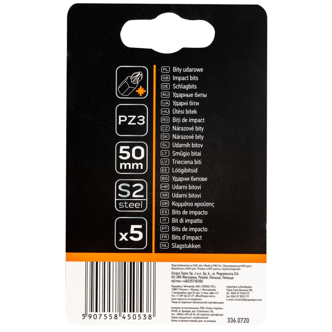 Smūginiai antgaliukai S2, 50 mm, PZ3 - 5 vnt. 2 Smūginiai antgaliukai S2, 50 mm, PZ3 - 5 vnt. 2