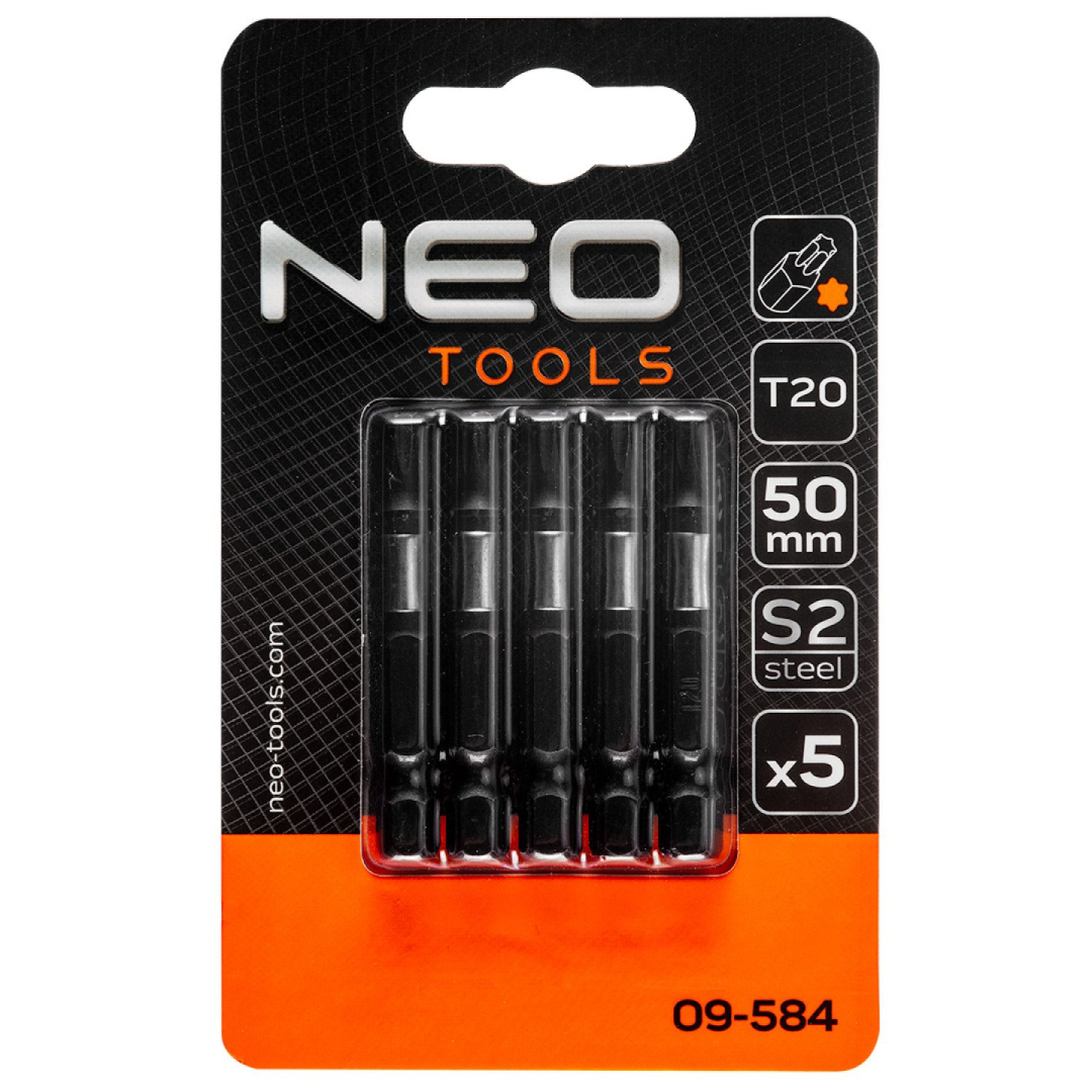 Smūginiai antgaliukai S2, 50 mm, T20 - 5 vnt. 1 Smūginiai antgaliukai S2, 50 mm, T20 - 5 vnt. 1
