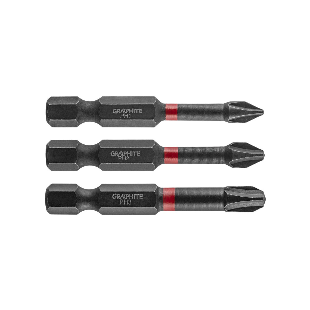 Smūginis antgalis PH1/2/3 x 50 mm, 3 vnt. Smūginis antgalis PH1/2/3 x 50 mm, 3 vnt.