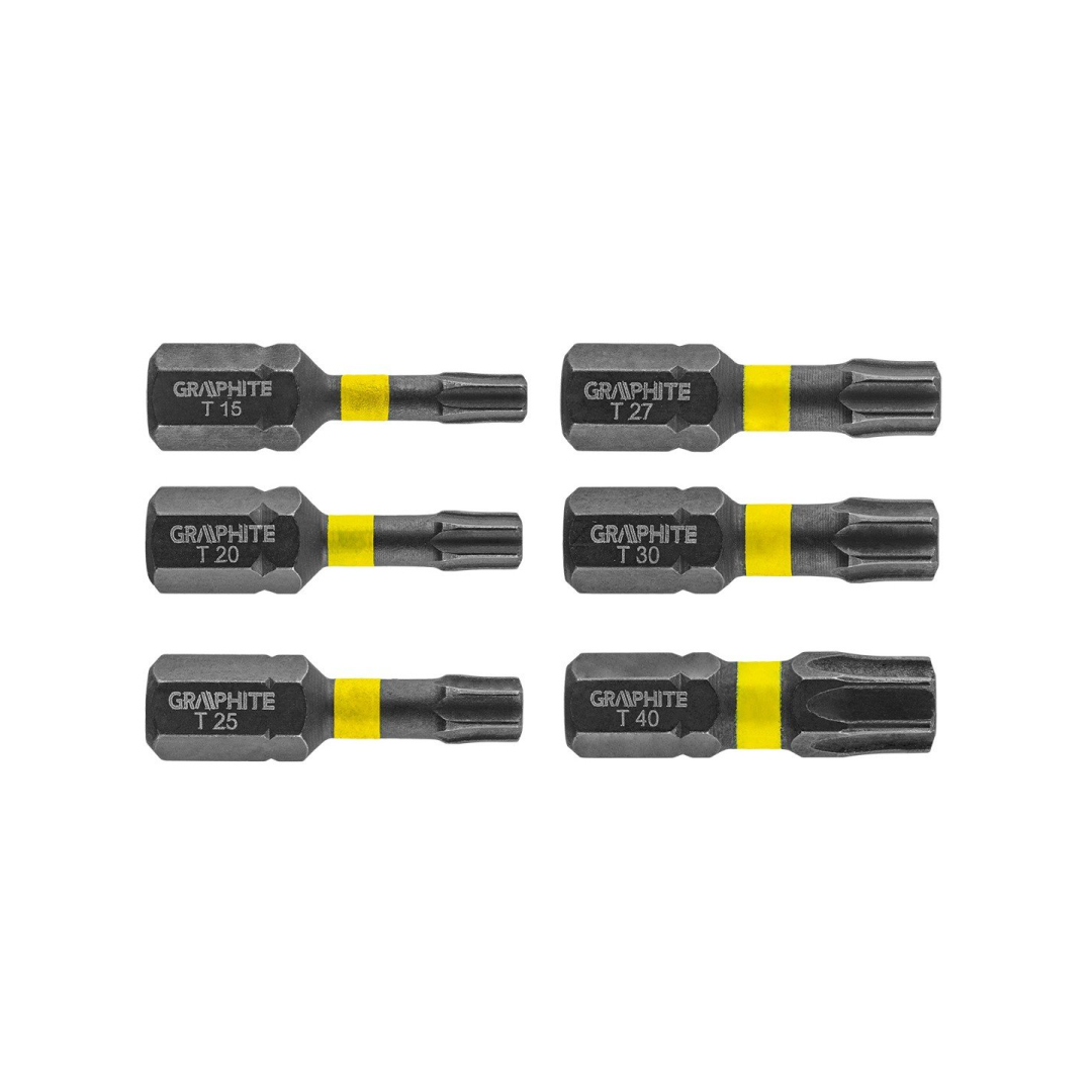 Smūginis antgalis TX10/15/20/25/30/40 x 25 mm, 6 vnt.