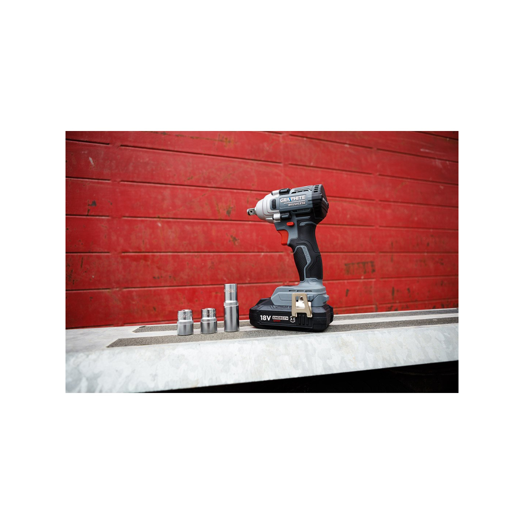 Smūginis veržliaraktis 18V 330Nm, be šepetėlių, 1/2“, ‚Energy+‘, be akumuliatoriaus 2