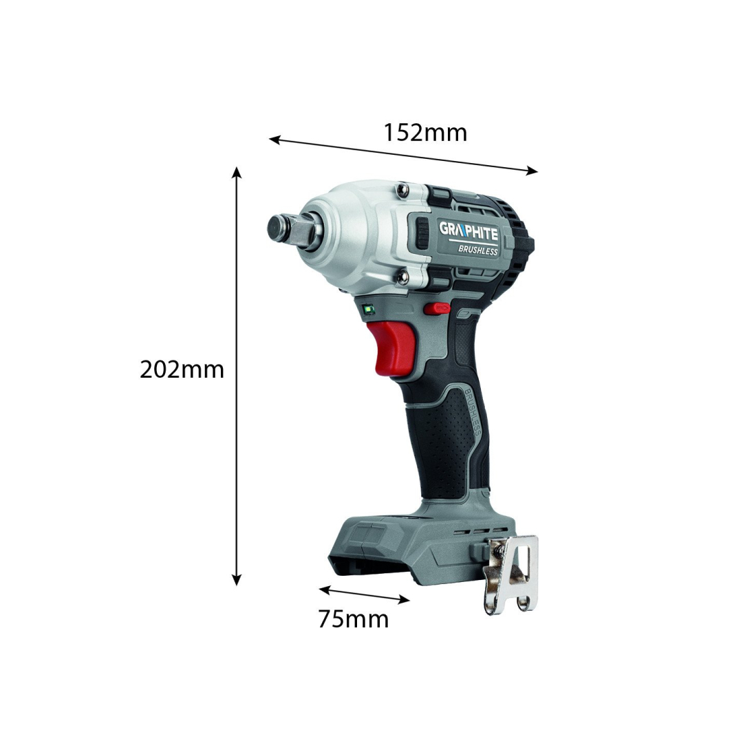 Smūginis veržliaraktis 18V 330Nm, be šepetėlių, 1/2“, ‚Energy+‘, be akumuliatoriaus 4 Smūginis veržliaraktis 18V 330Nm, be šepetėlių, 1/2“, ‚Energy+‘, be akumuliatoriaus 4