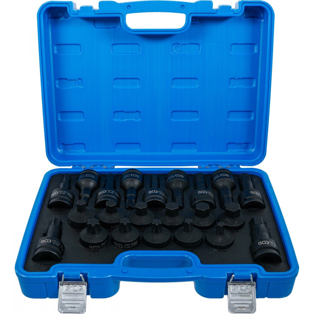 Smūginių antgalių rinkinys | 20 mm (3/4") | Hex vidinis šešiakampis, T-Star (Torx) | 22 vnt. (6185) Smūginių antgalių rinkinys | 20 mm (3/4") | Hex vidinis šešiakampis, T-Star (Torx) | 22 vnt. (6185)