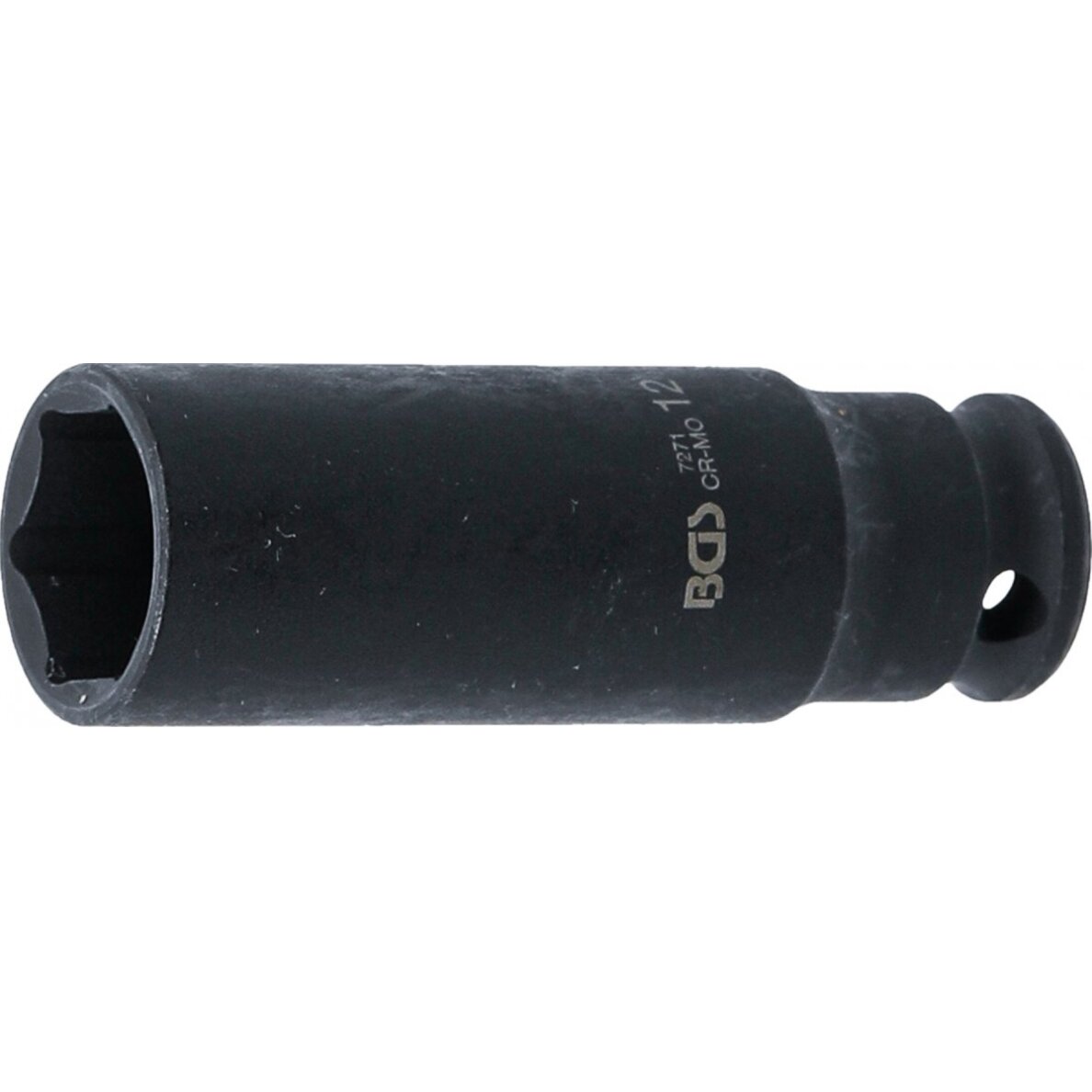 Smūginė galvutė ilga | šešiakampė | 6,3 mm (1/4") | 12 mm (7271) Smūginė galvutė ilga | šešiakampė | 6,3 mm (1/4") | 12 mm (7271)