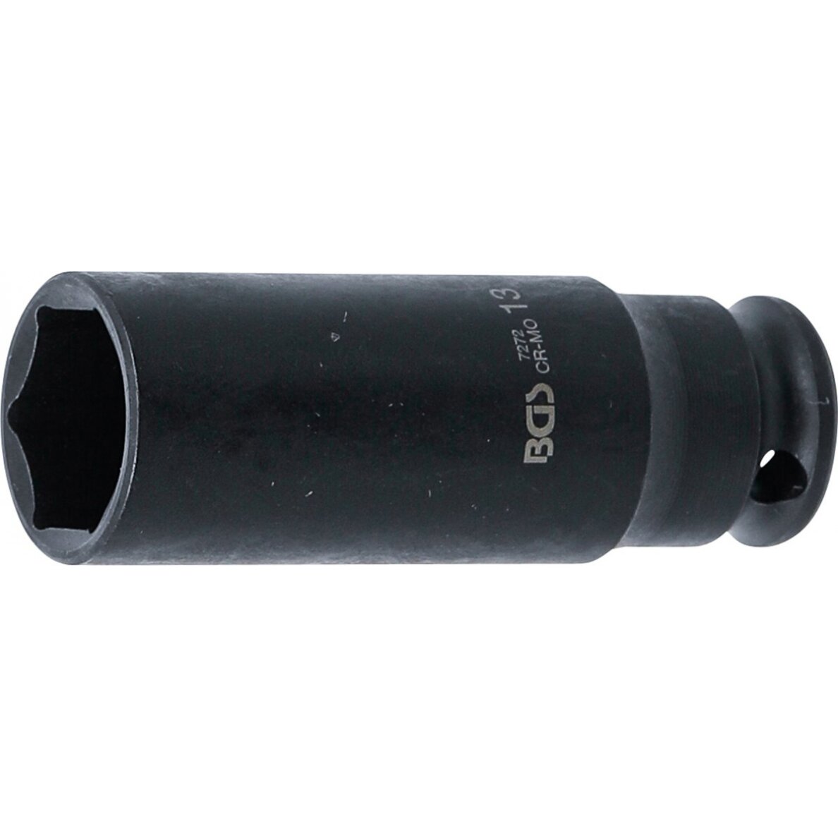 Smūginė galvutė ilga | šešiakampė | 6,3 mm (1/4") | 13 mm (7272) Smūginė galvutė ilga | šešiakampė | 6,3 mm (1/4") | 13 mm (7272)