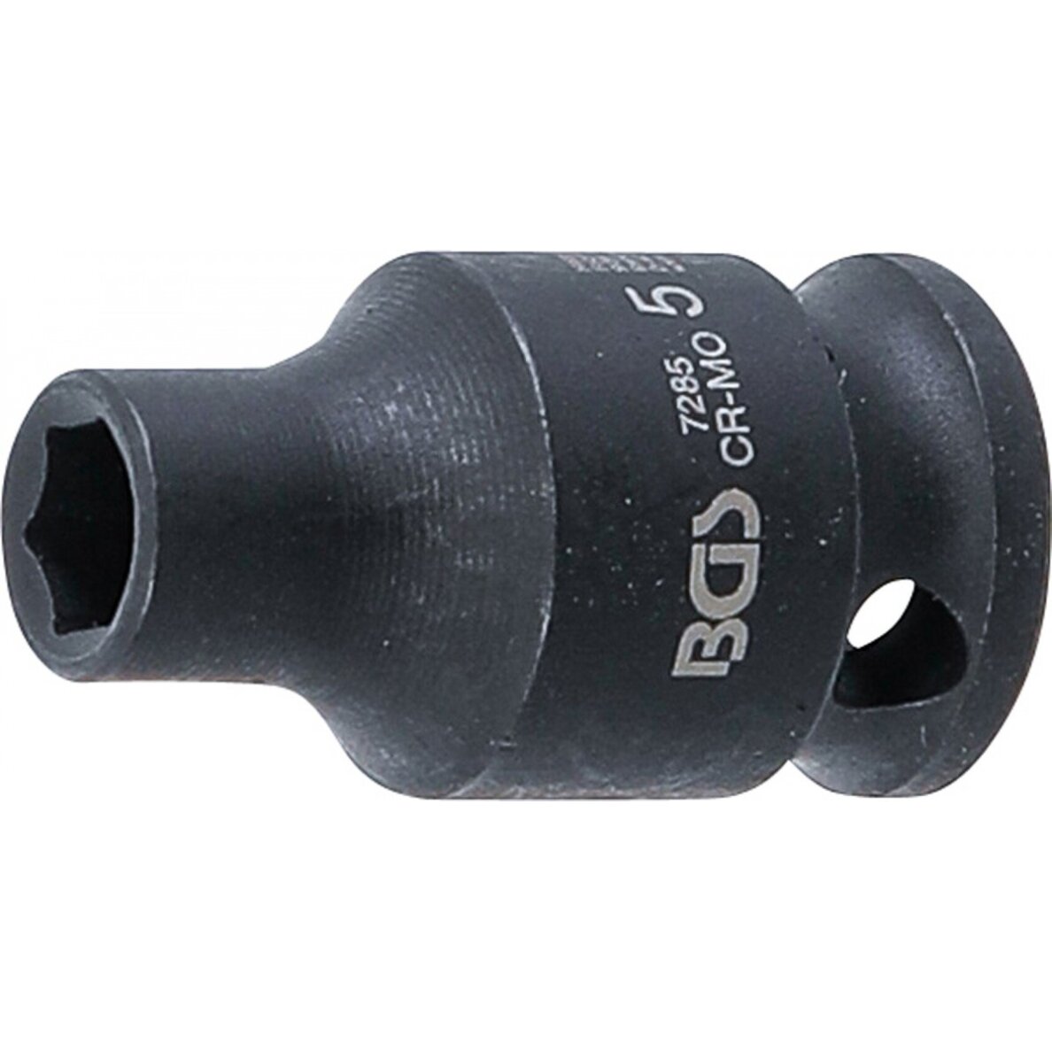 Smūginė galvutė šešiakampė | 6,3 mm (1/4") | 5 mm (7285) Smūginė galvutė šešiakampė | 6,3 mm (1/4") | 5 mm (7285)