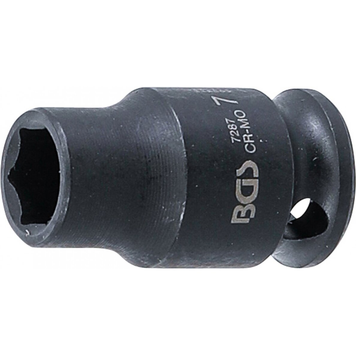 Smūginė galvutė šešiakampė | 6,3 mm (1/4") | 7 mm (7287) Smūginė galvutė šešiakampė | 6,3 mm (1/4") | 7 mm (7287)