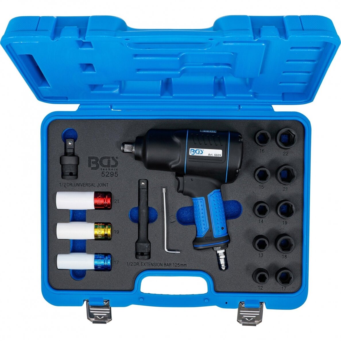 Pneumatinis smūginis veržliasukis Bgs-technic 1/2", 1200Nm + priedų komplektas 2 Pneumatinis smūginis veržliasukis Bgs-technic 1/2", 1200Nm + priedų komplektas 2